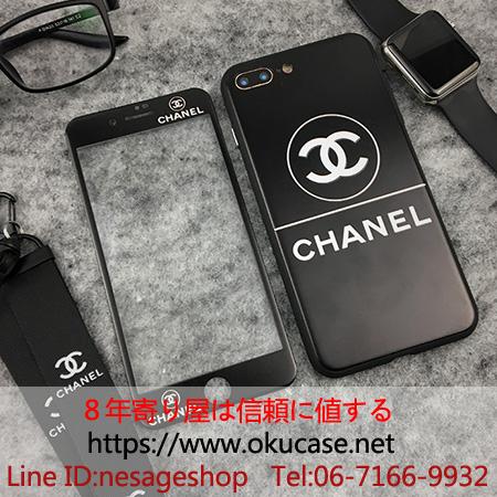 アイフォン8 カバー chanel セレブ愛用 ブラック