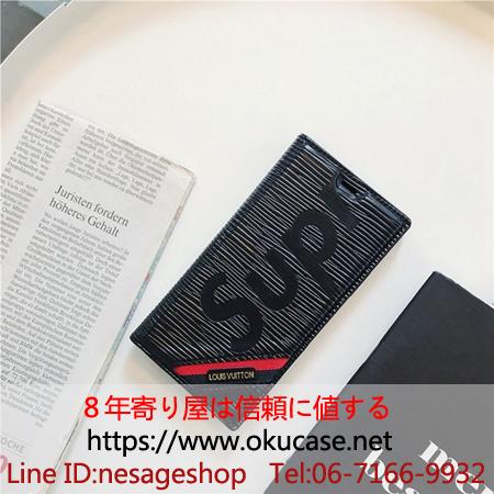 シュプリーム 手帳型 iPhoneXケース LV