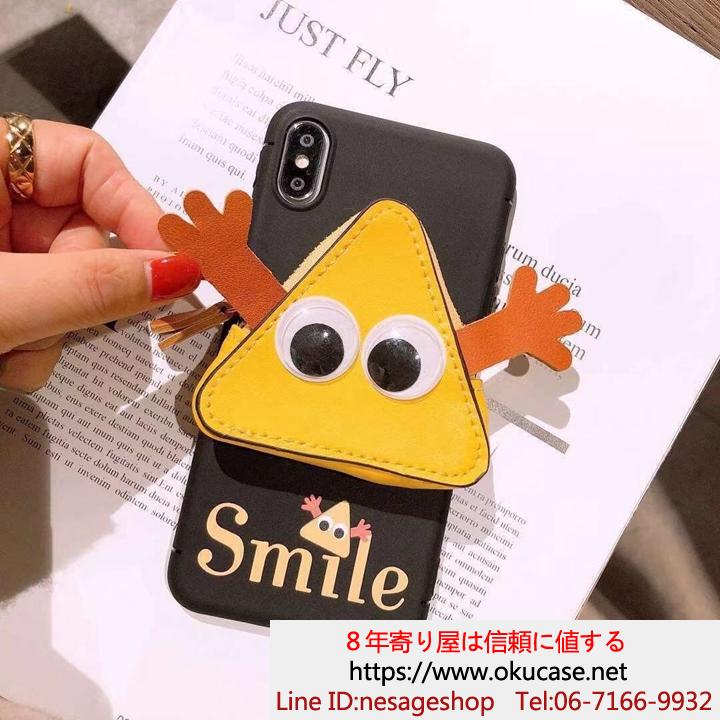 アイフォーンXS カバー Smile ミニ財布