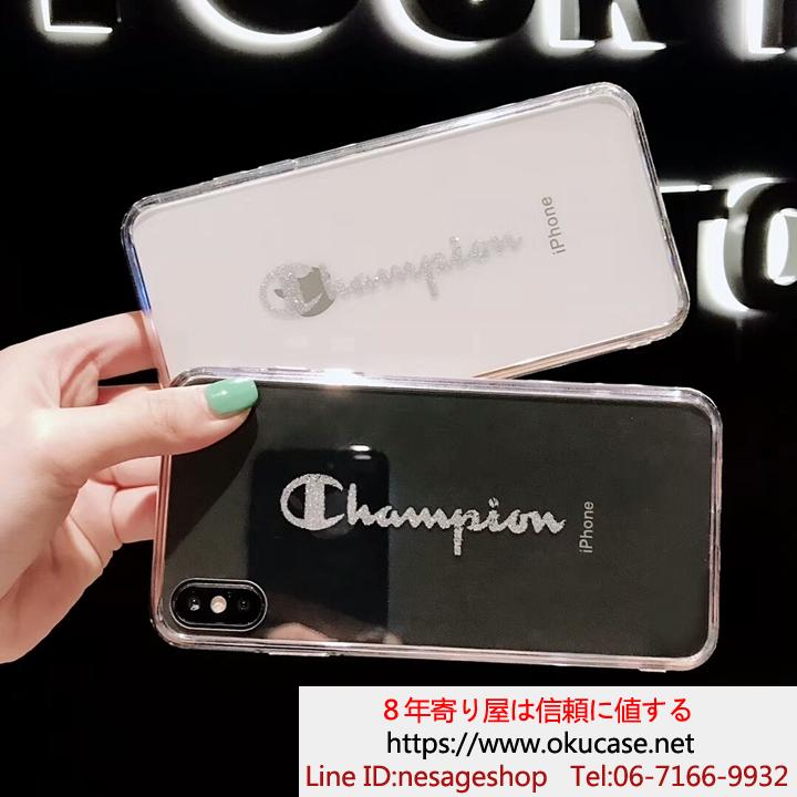 背面ガラス iPhoneXr/Xsカバー Champion