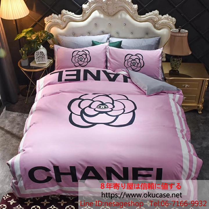 Chanel ベッドカバーセット 椿花柄