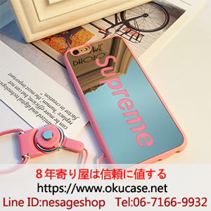 シュプリーム ミラー iPhoneXケース ピンク レディース ファッション