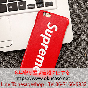 シュプリーム iphone8ケース シンプル風 supreme iphone7カバー ジャケット型 レッド 潮流品 2999円セール
