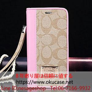 iphone8plus ピンクケース 手帳型 コーチ
