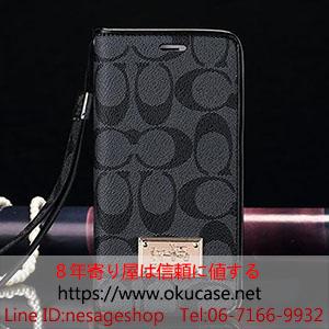 コーチ iphoneXS/X 革製カバー ブランド