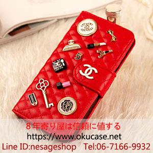 iphone7plus シャネル携帯カバー デコ レッド