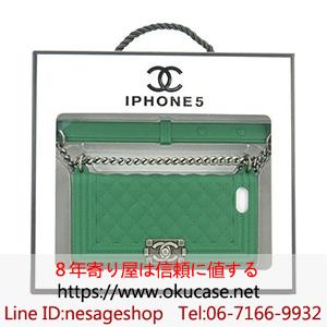 iphone7 chanelケース ブランド グリーン