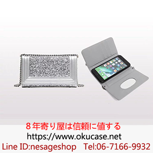 財布付きケース iphone8plus シルバー