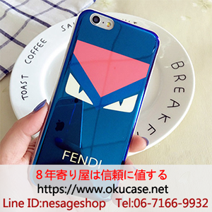 FENDI アイフォン8カバー かわいい ブルー
