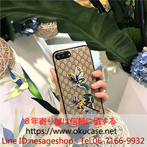 グッチ風 iphone8ケース 刺繍