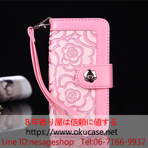 ピンク花柄 chanel風 iphone8